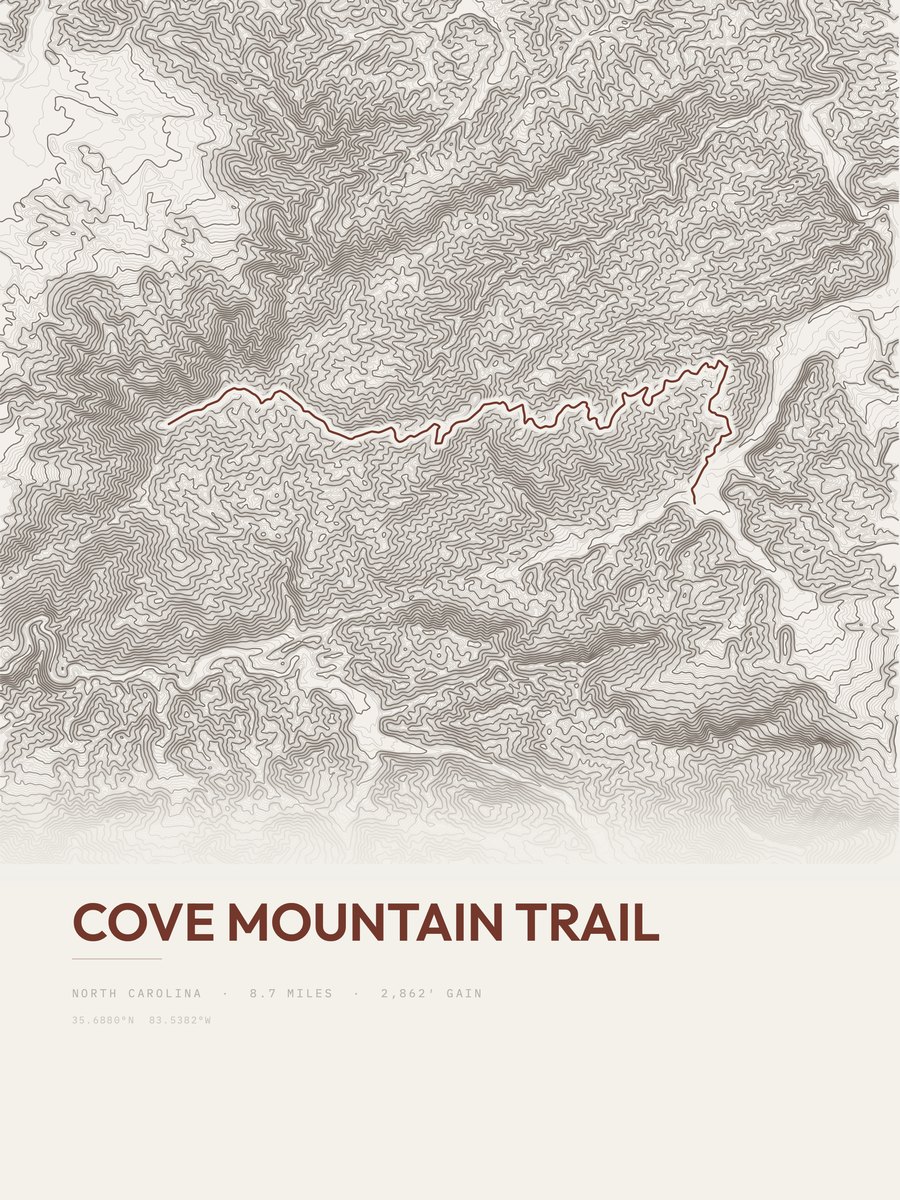 Cove Mountain Trail Topographic print