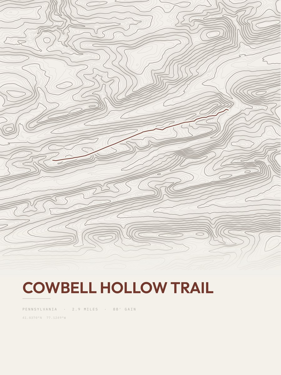 Cowbell Hollow Trail Topographic print
