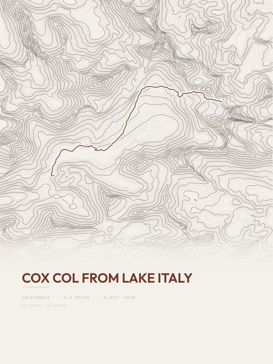 Cox Col Topographic print