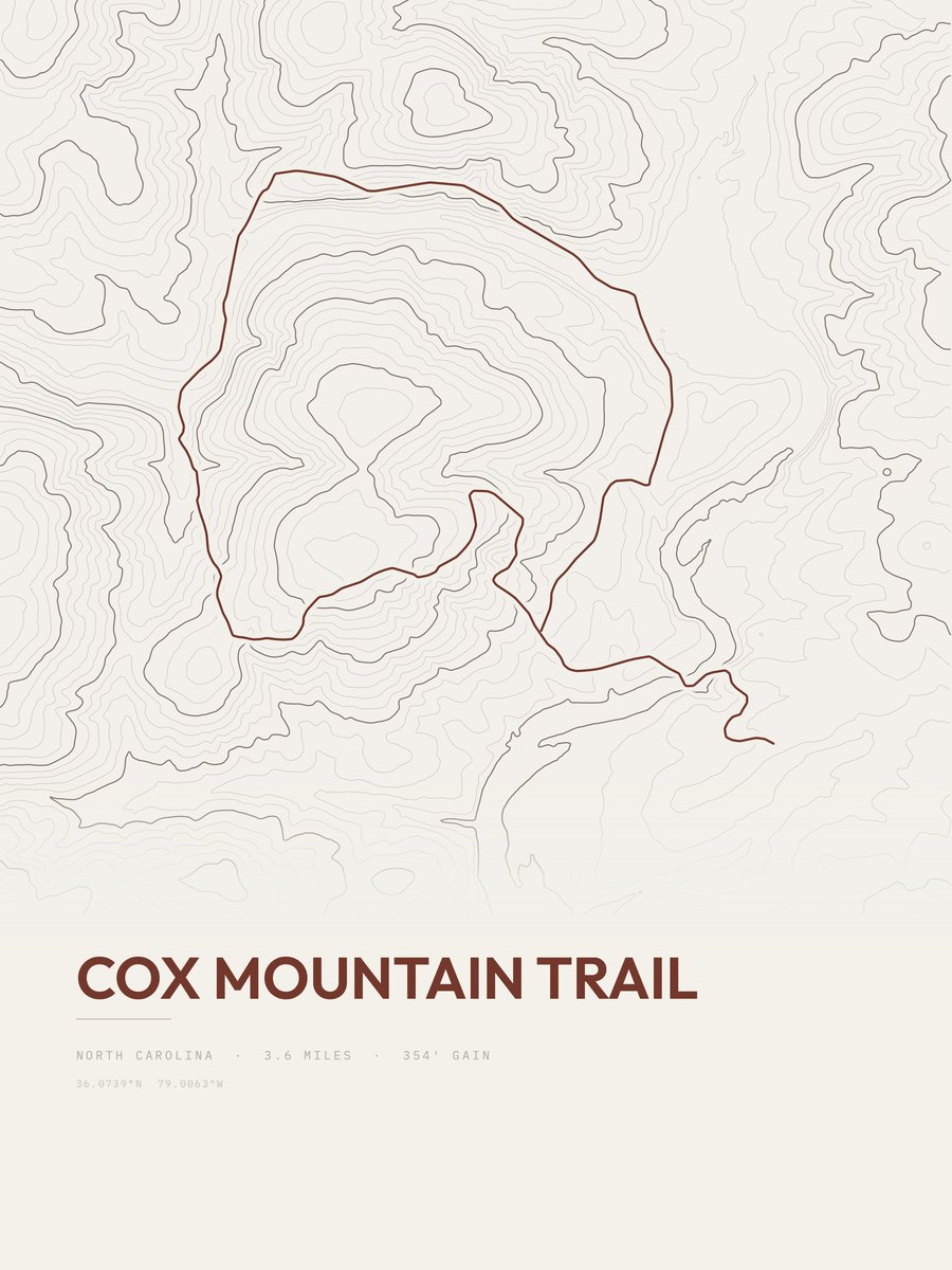 Cox Mountain Trail Topographic print