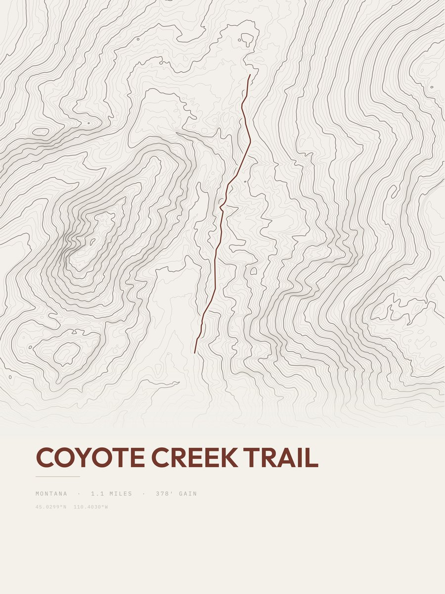 Coyote Creek Trail Topographic print