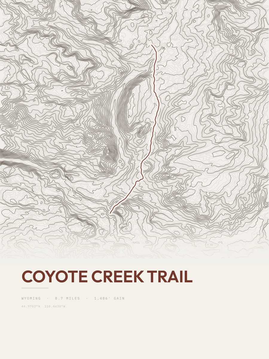 Coyote Creek Trail Topographic print
