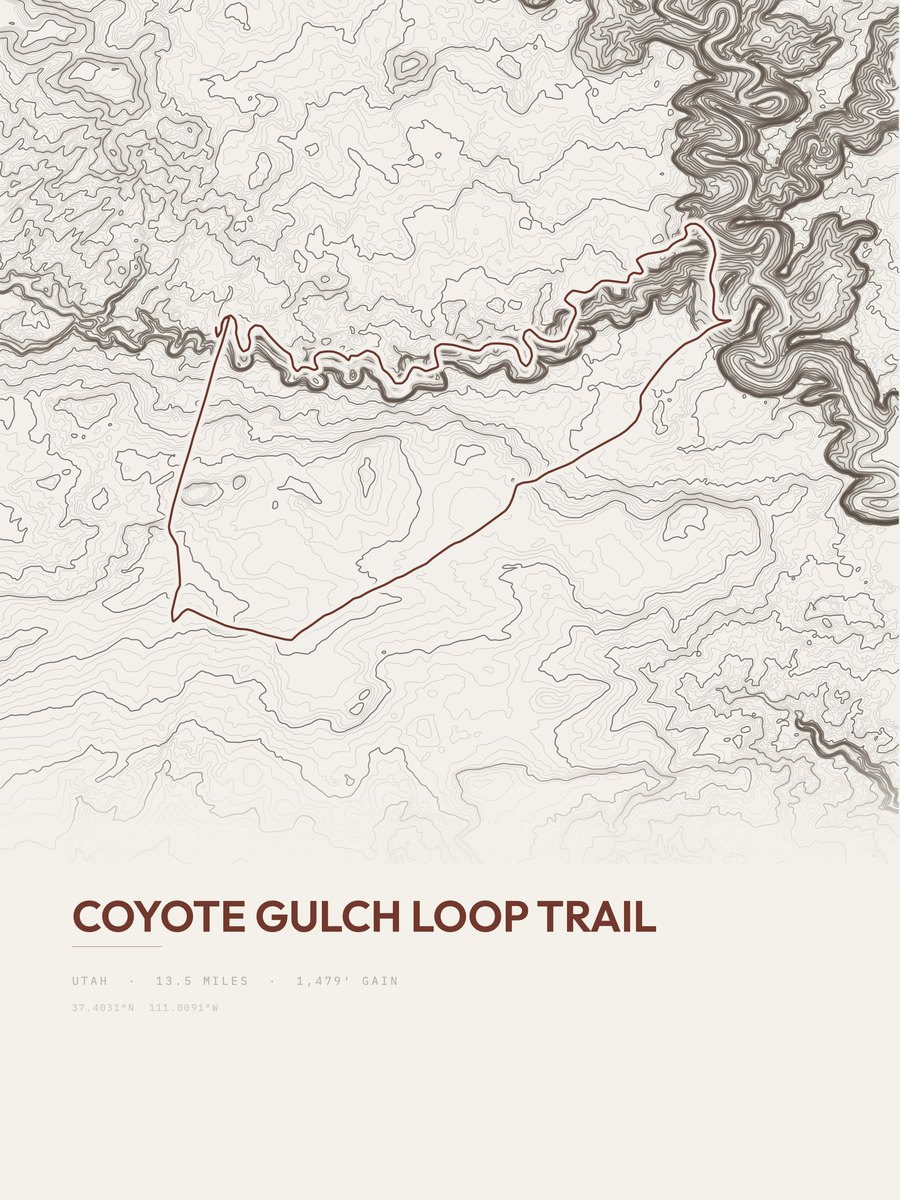 Coyote Gulch Loop Trail Topographic print