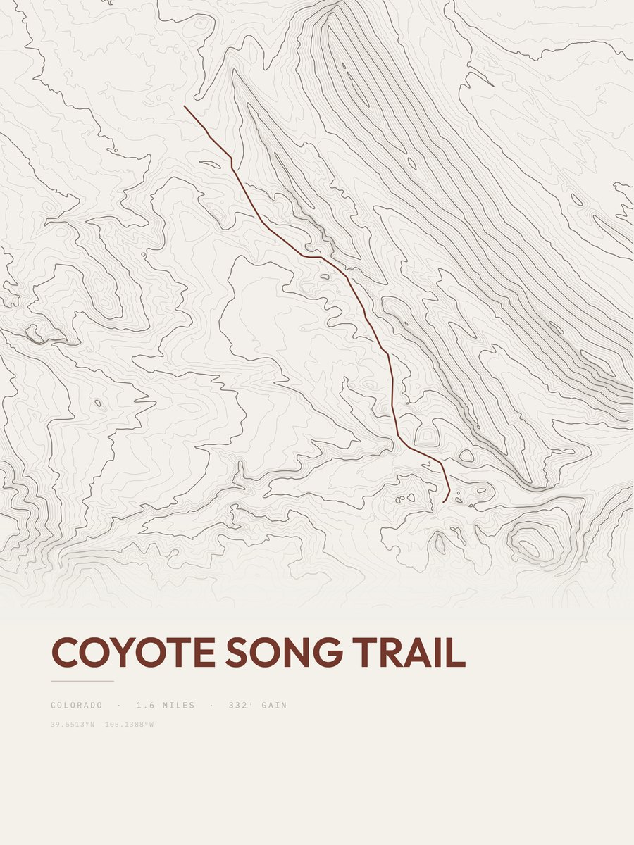 Coyote Song Trail Topographic print