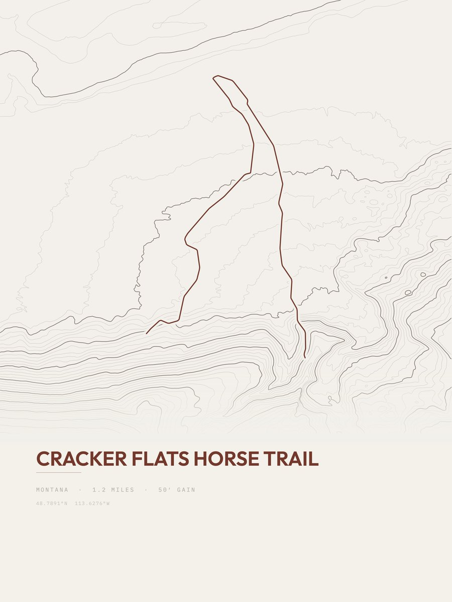 Cracker Flats Horse Trail topographic trail print