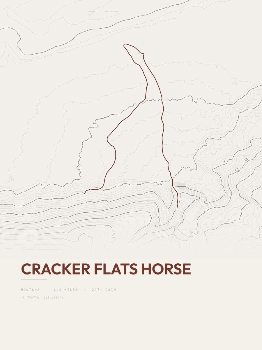 Cracker Flats Horse topographic trail print