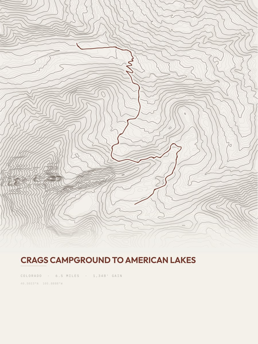 American Lakes Topographic print