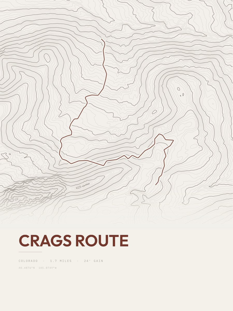 Crags Route Topographic print