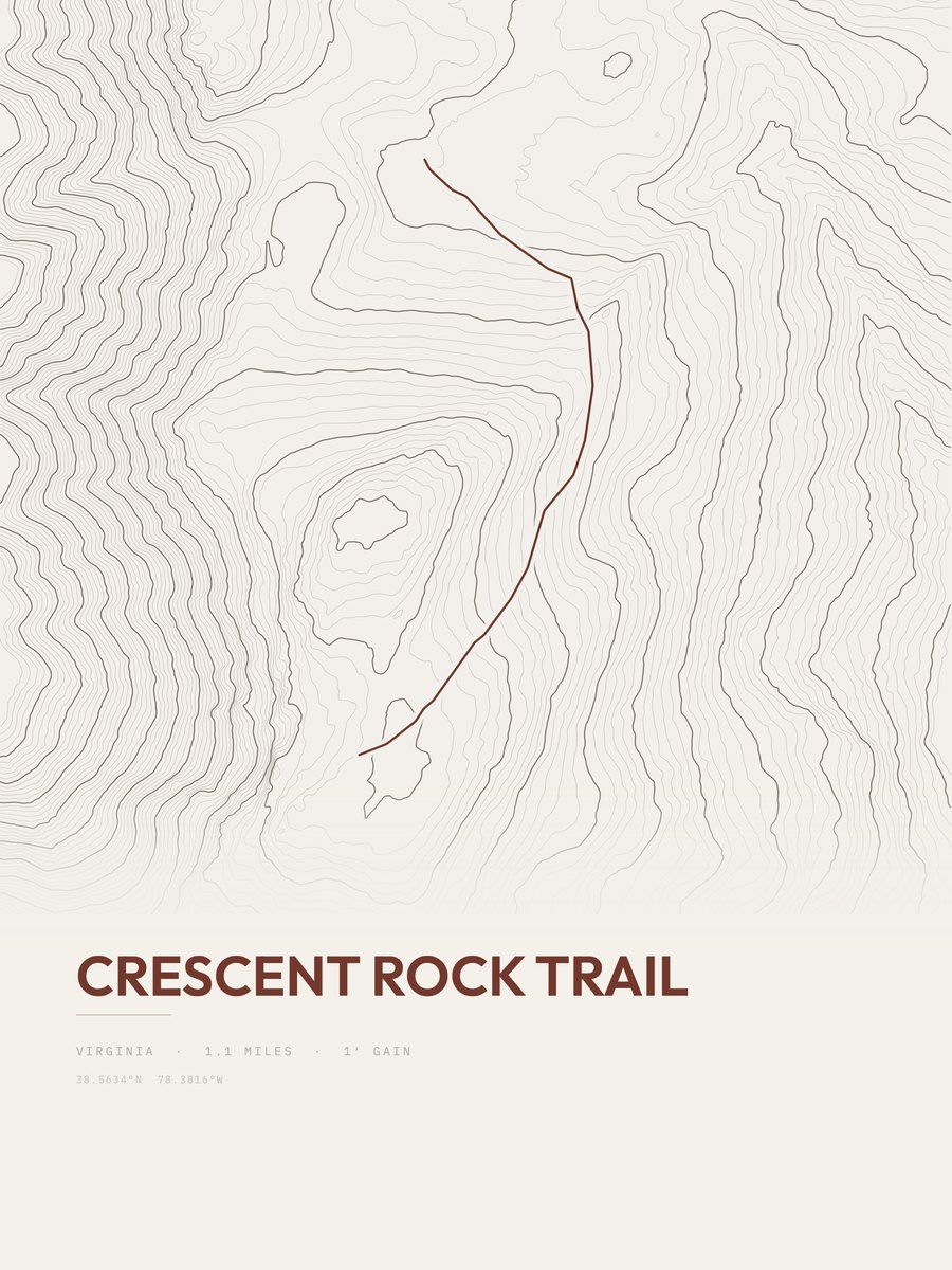 Crescent Rock Trail topographic trail print