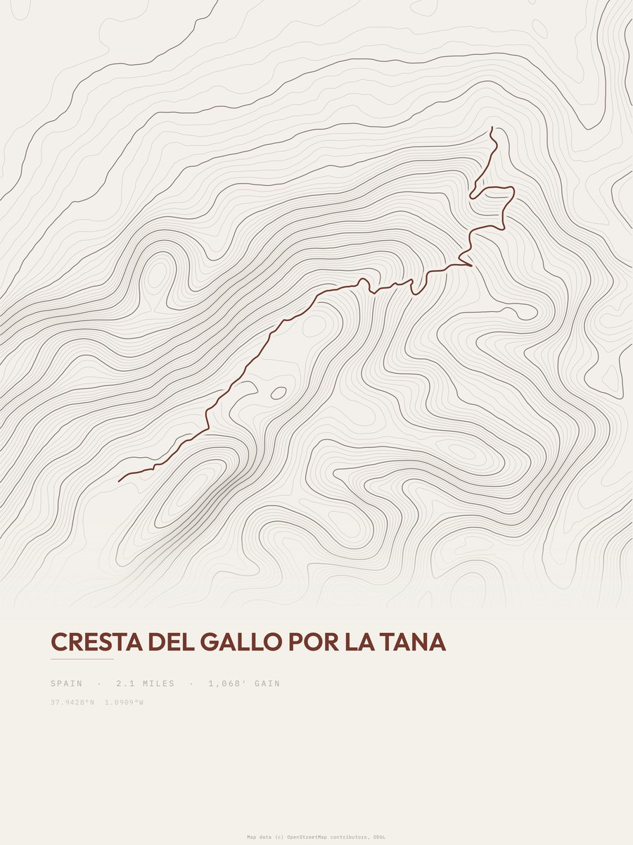 Cresta del Gallo por La Tana Topographic print