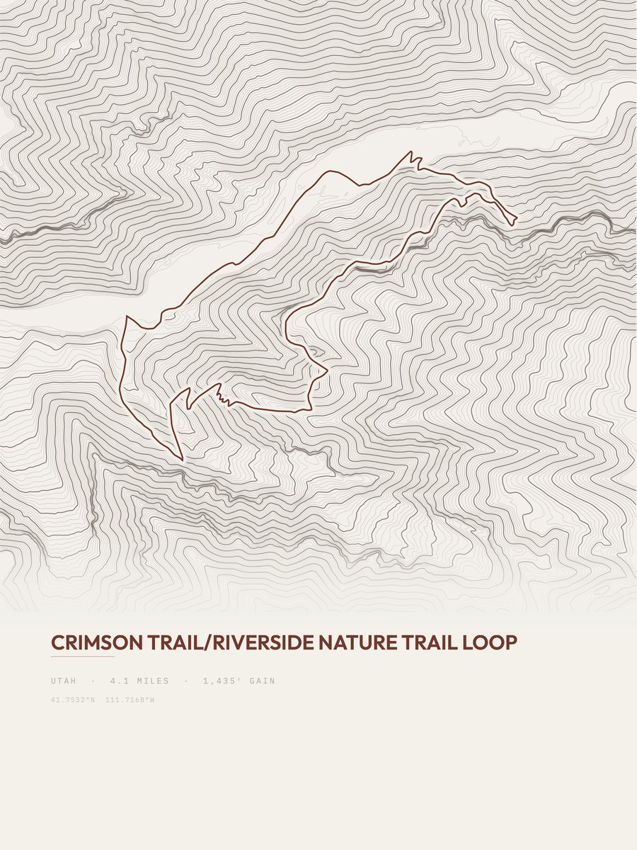 Crimson Trail Topographic print