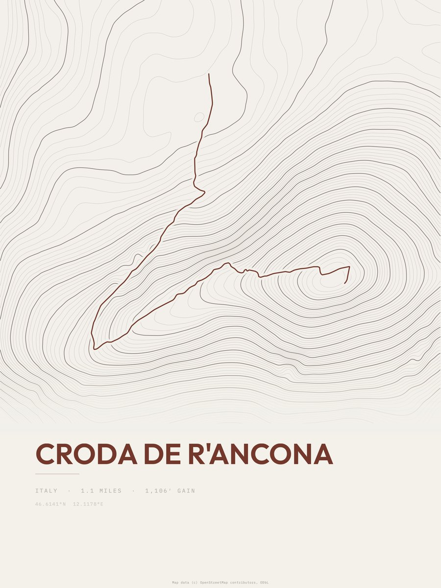 Croda de r'Ancona Topographic print