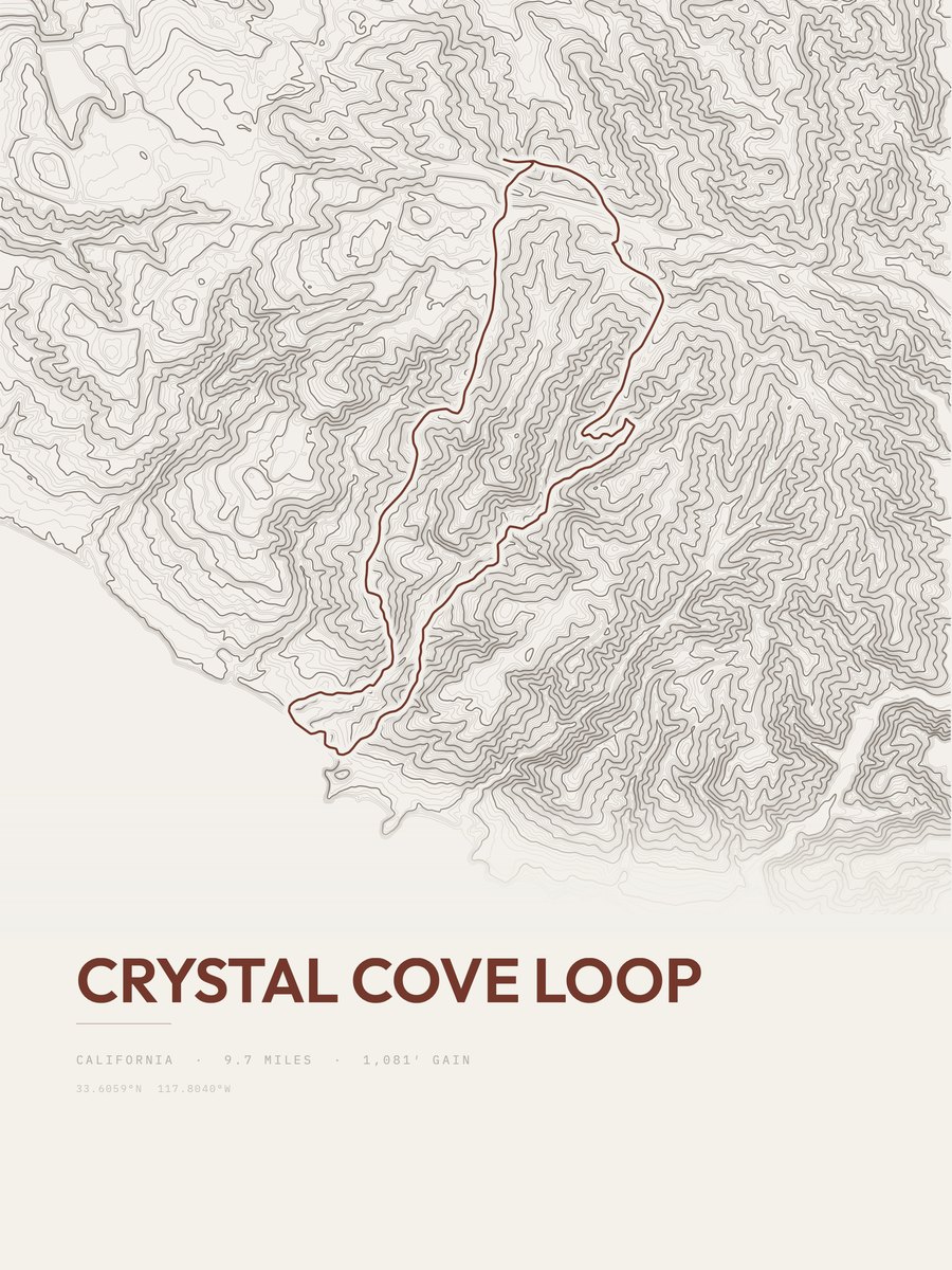 Crystal Cove Loop Topographic print
