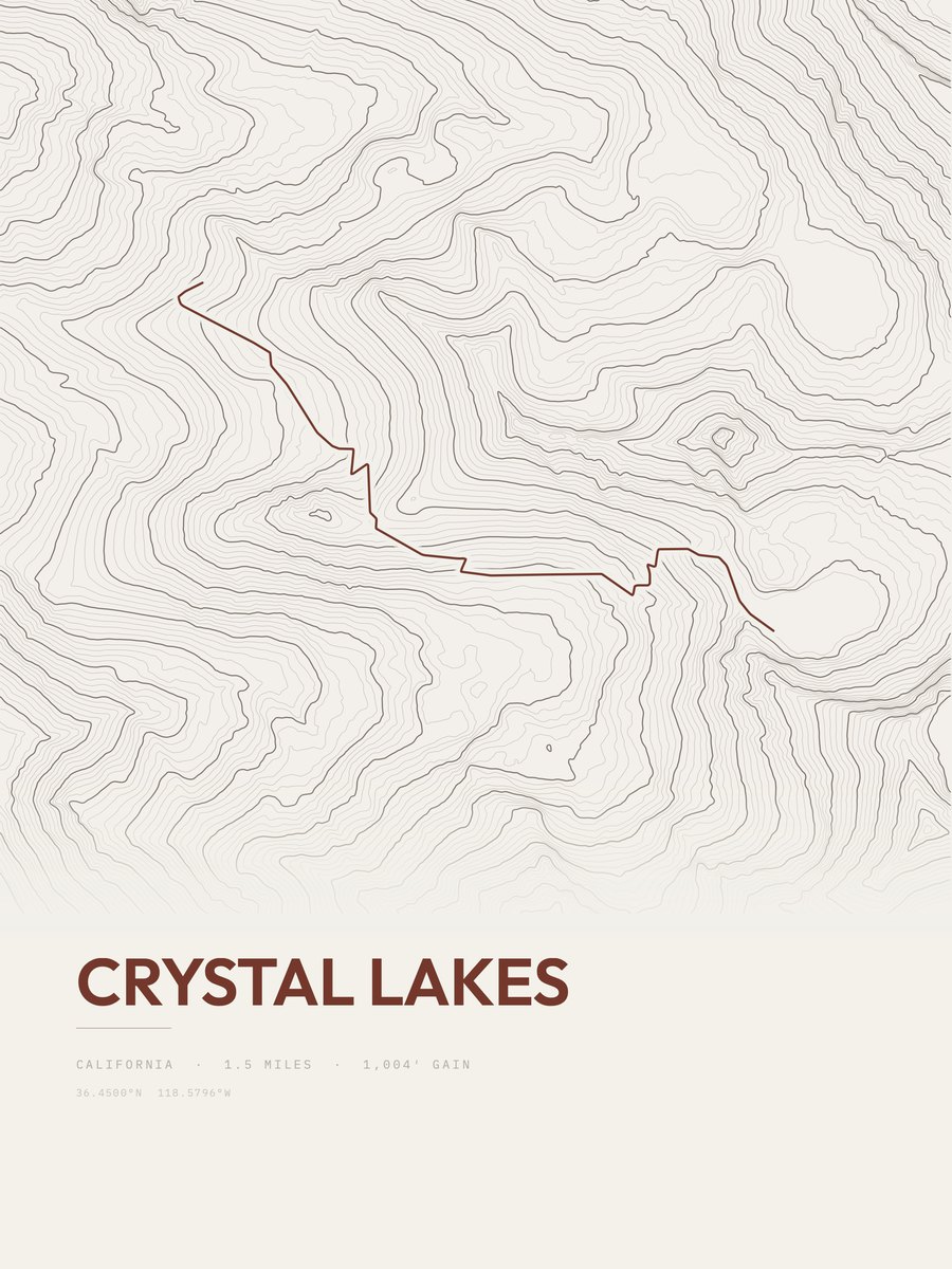 Crystal Lakes Topographic print