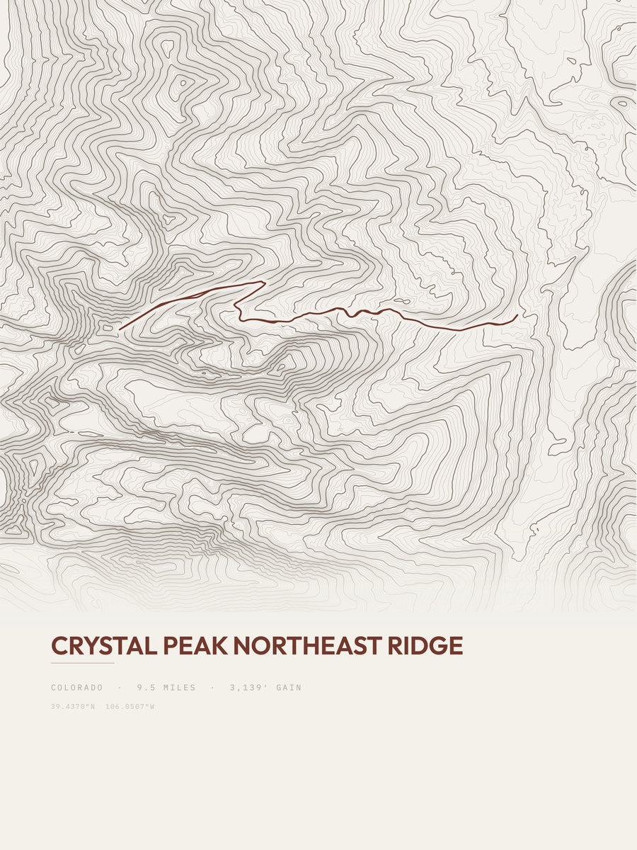 Crystal Peak Northeast Ridge Topographic print