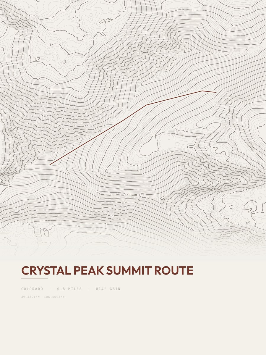 Crystal Peak Summit Route Topographic print