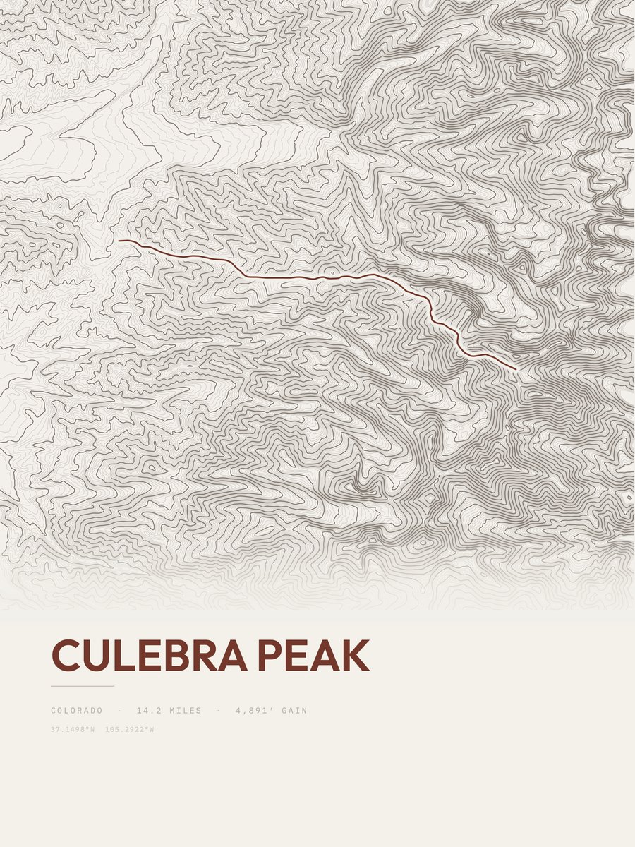 Culebra Peak Topographic print