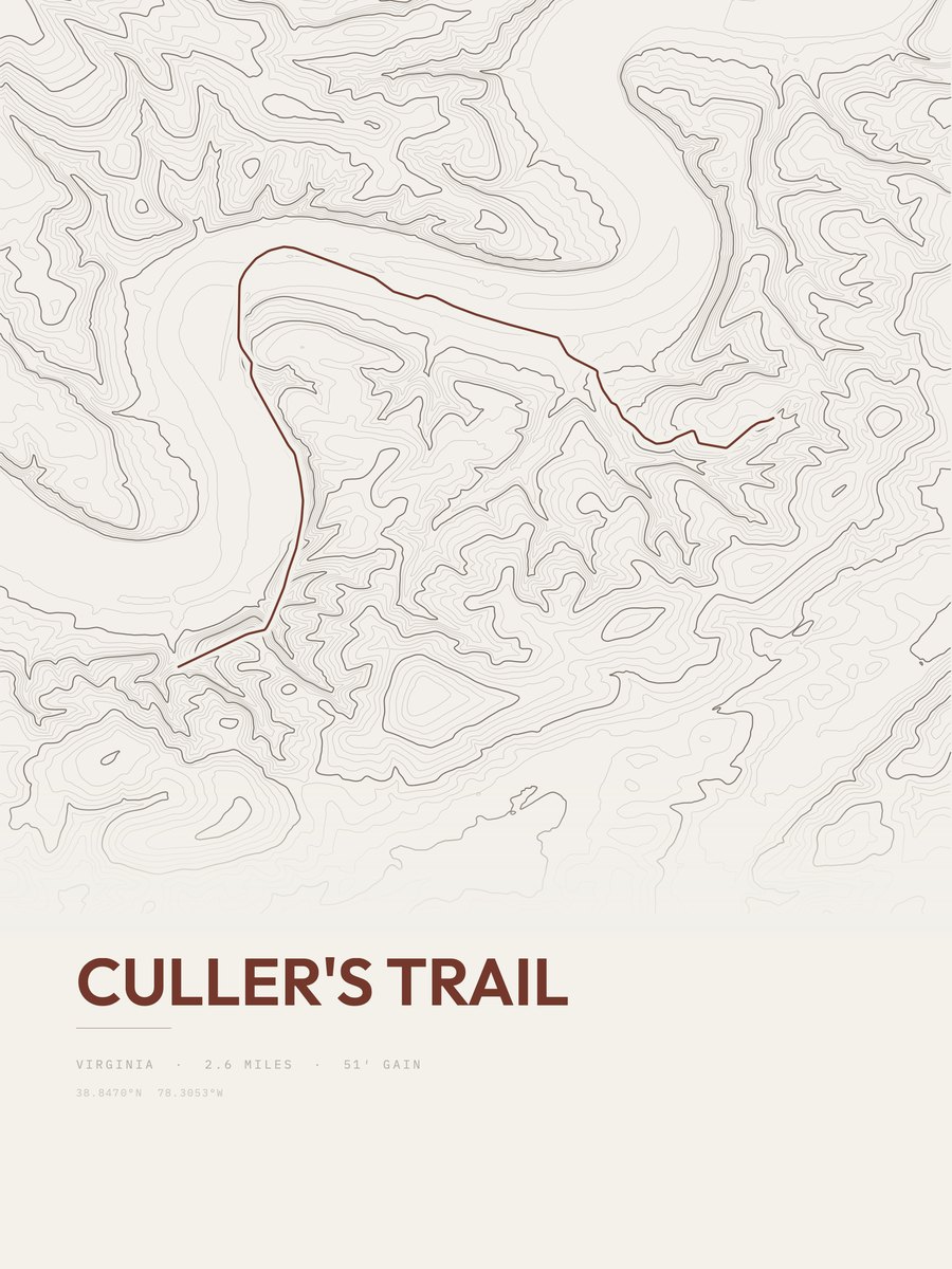 Culler's Trail Topographic print