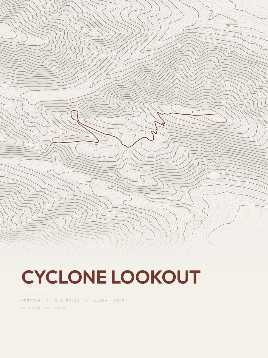 Cyclone Lookout Topographic print