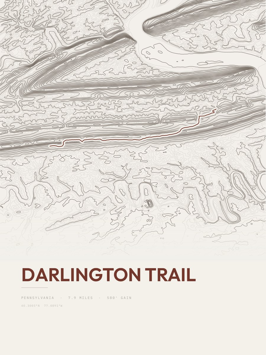 Darlington Trail Topographic print