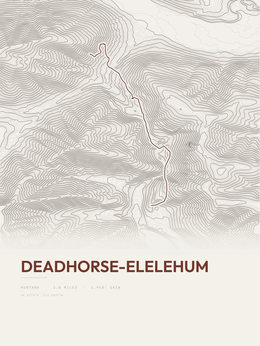 Deadhorse-Elelehum Topographic print
