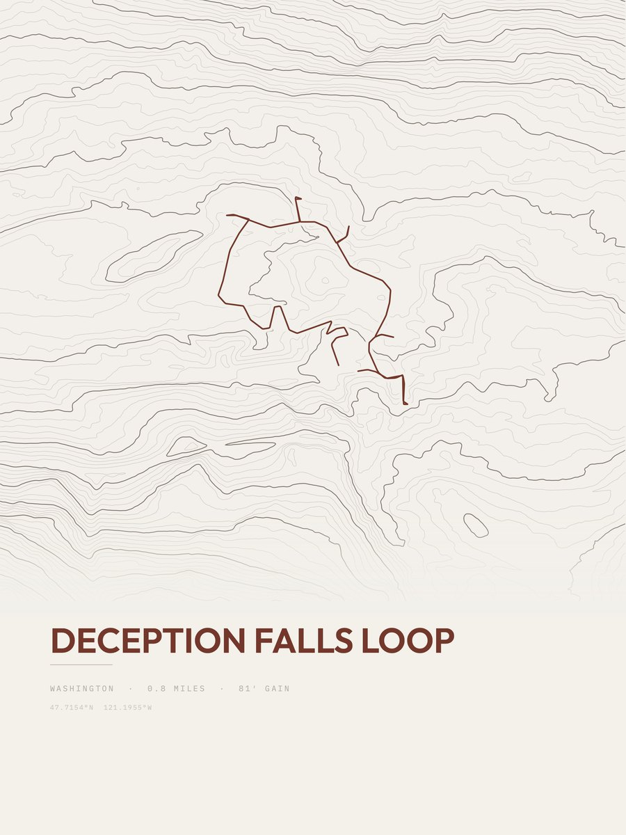 Deception Falls Loop Topographic print