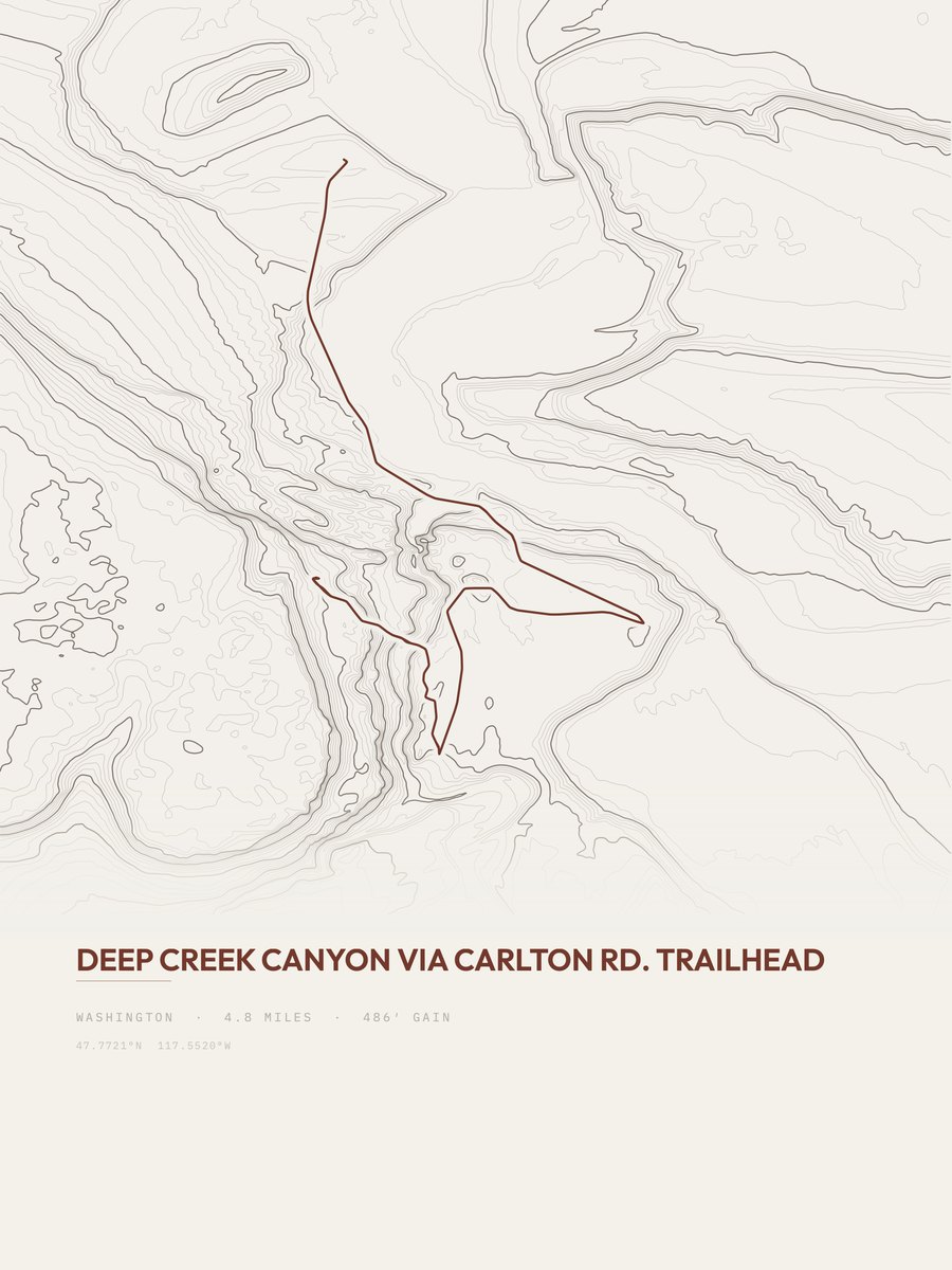Deep Creek Canyon Topographic print