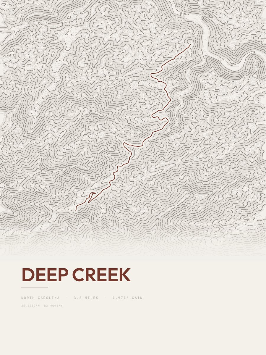 Deep Creek Topographic print