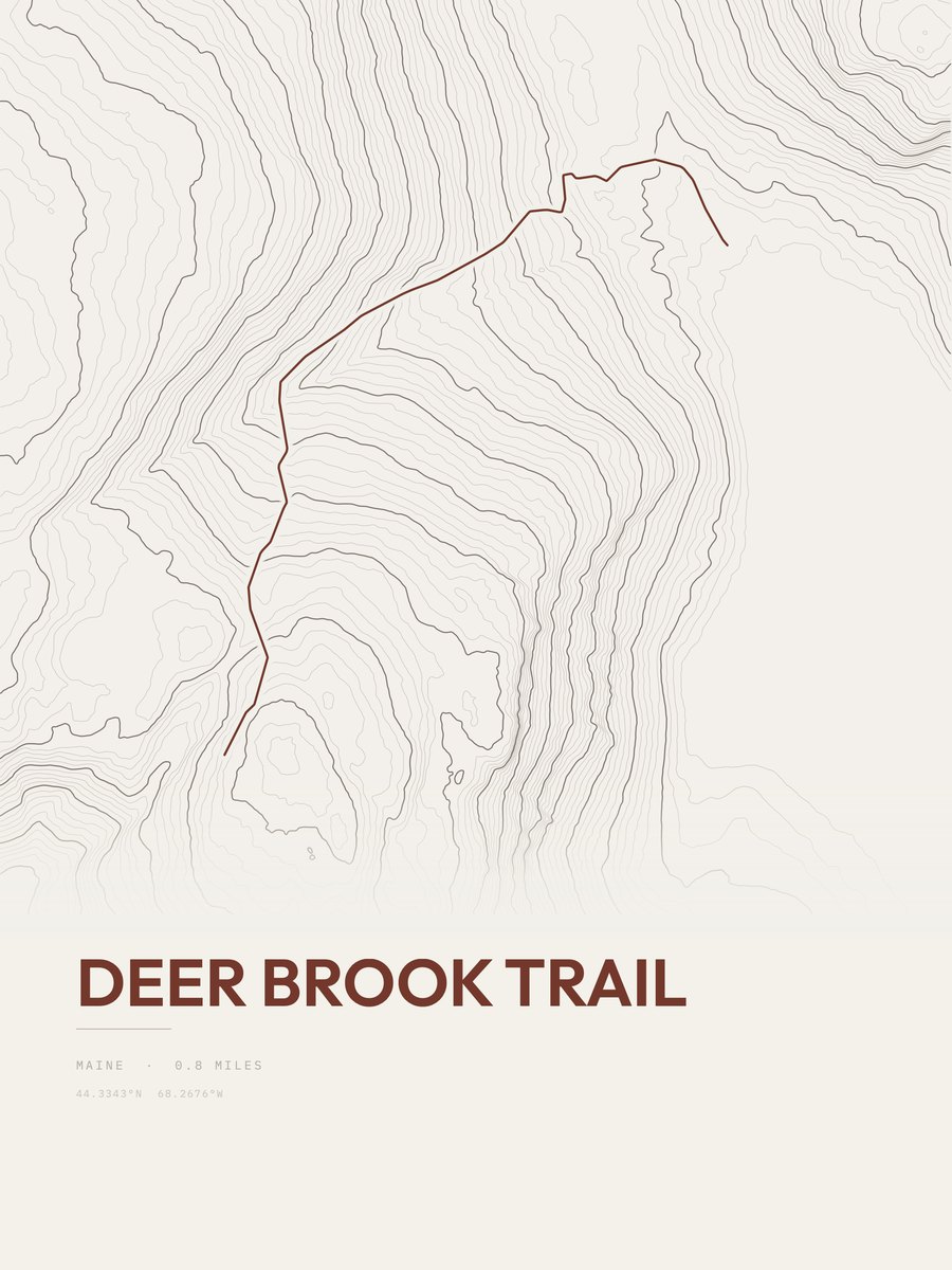 Deer Brook Trail Topographic print