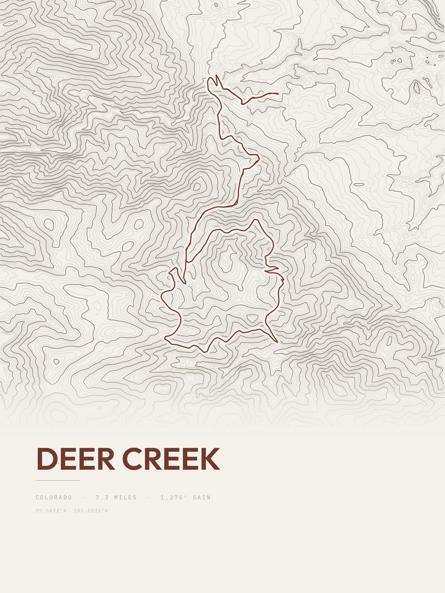Deer Creek Topographic print