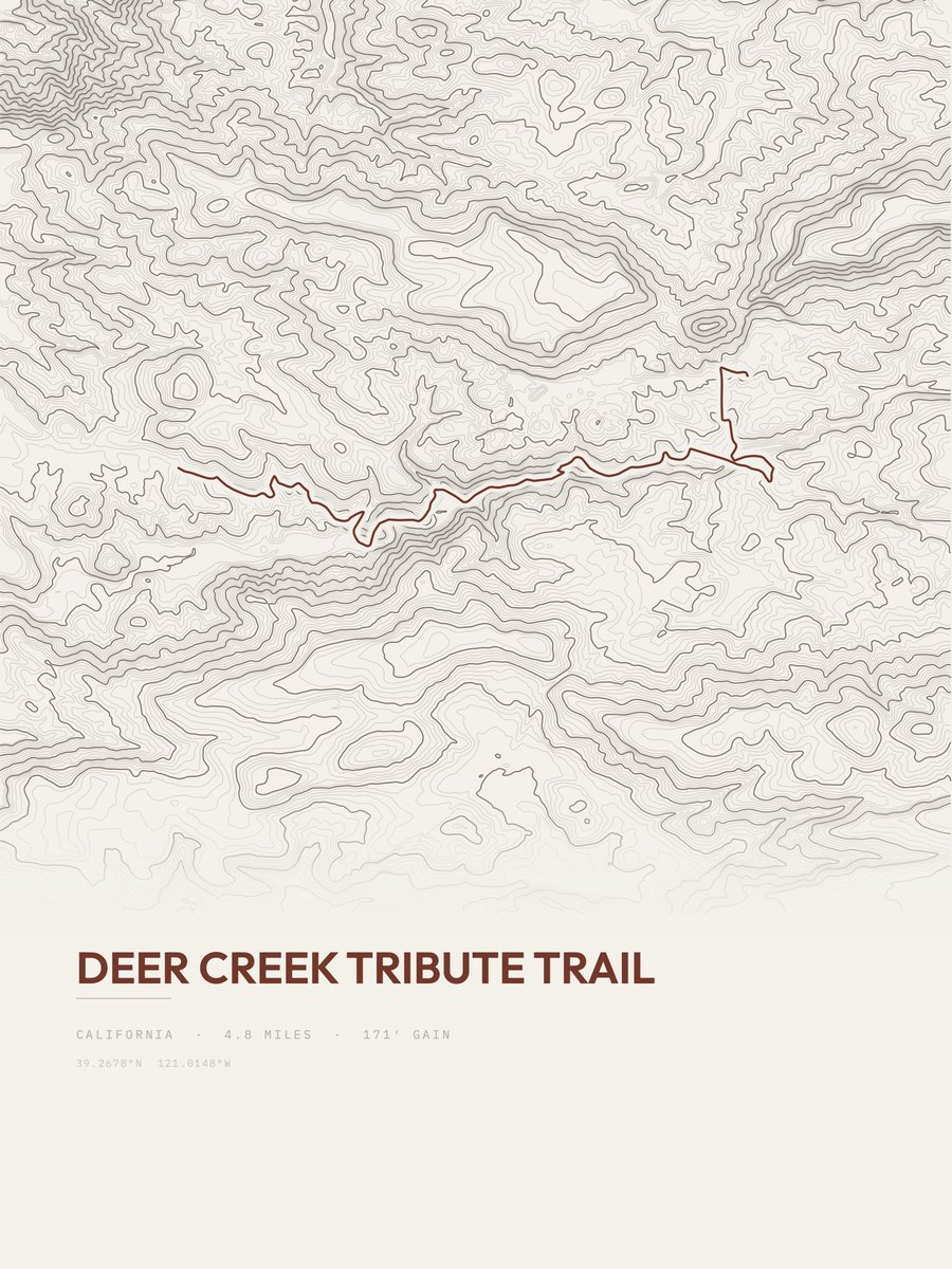 Deer Creek Tribute Trail Topographic print