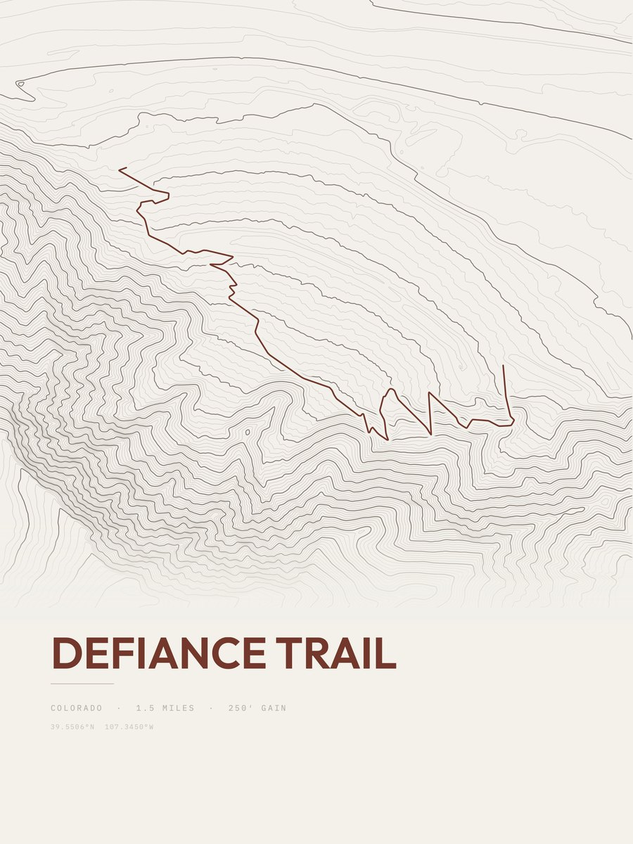 Defiance Trail Topographic print