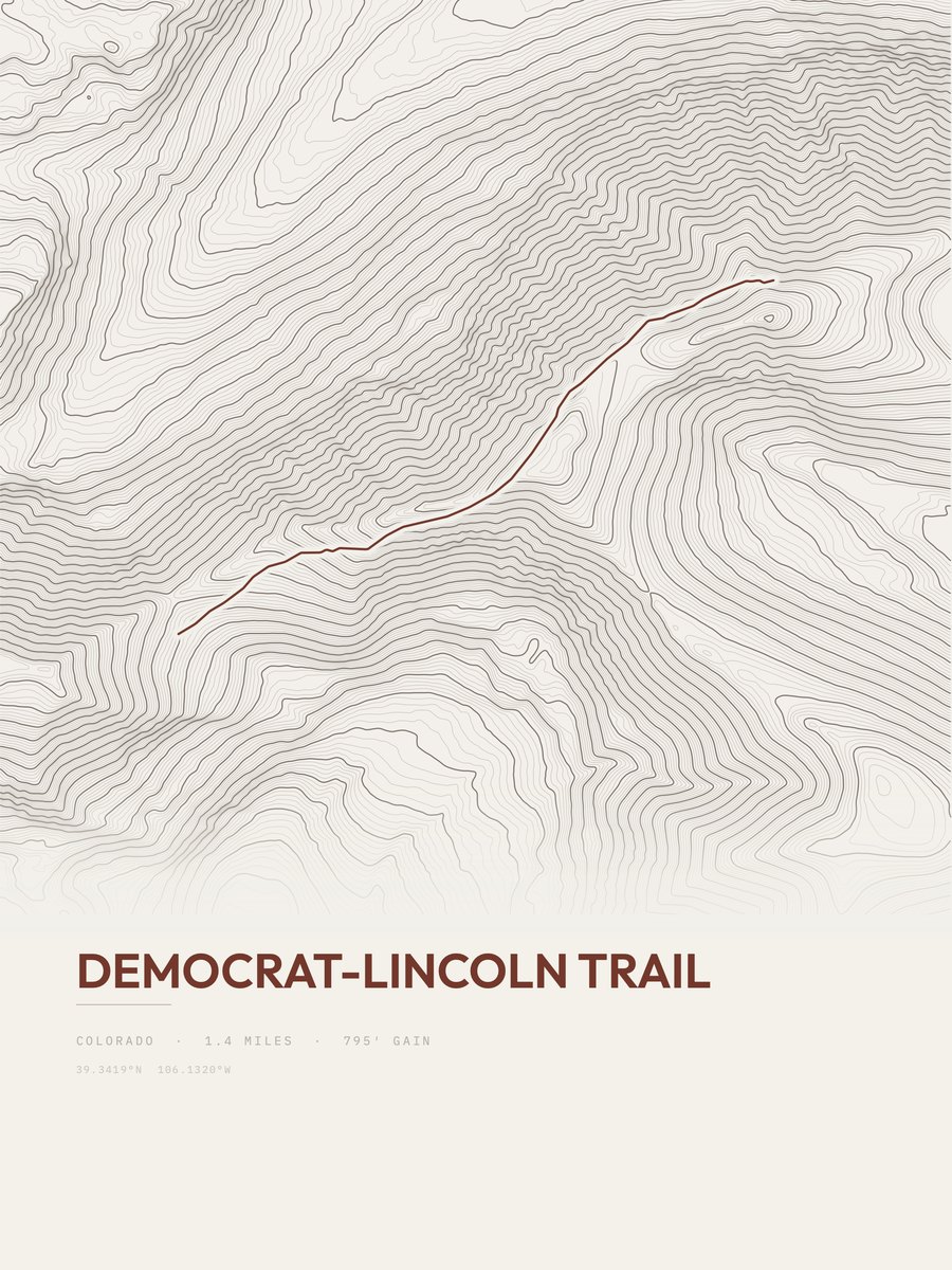 Democrat-Lincoln Trail Topographic print
