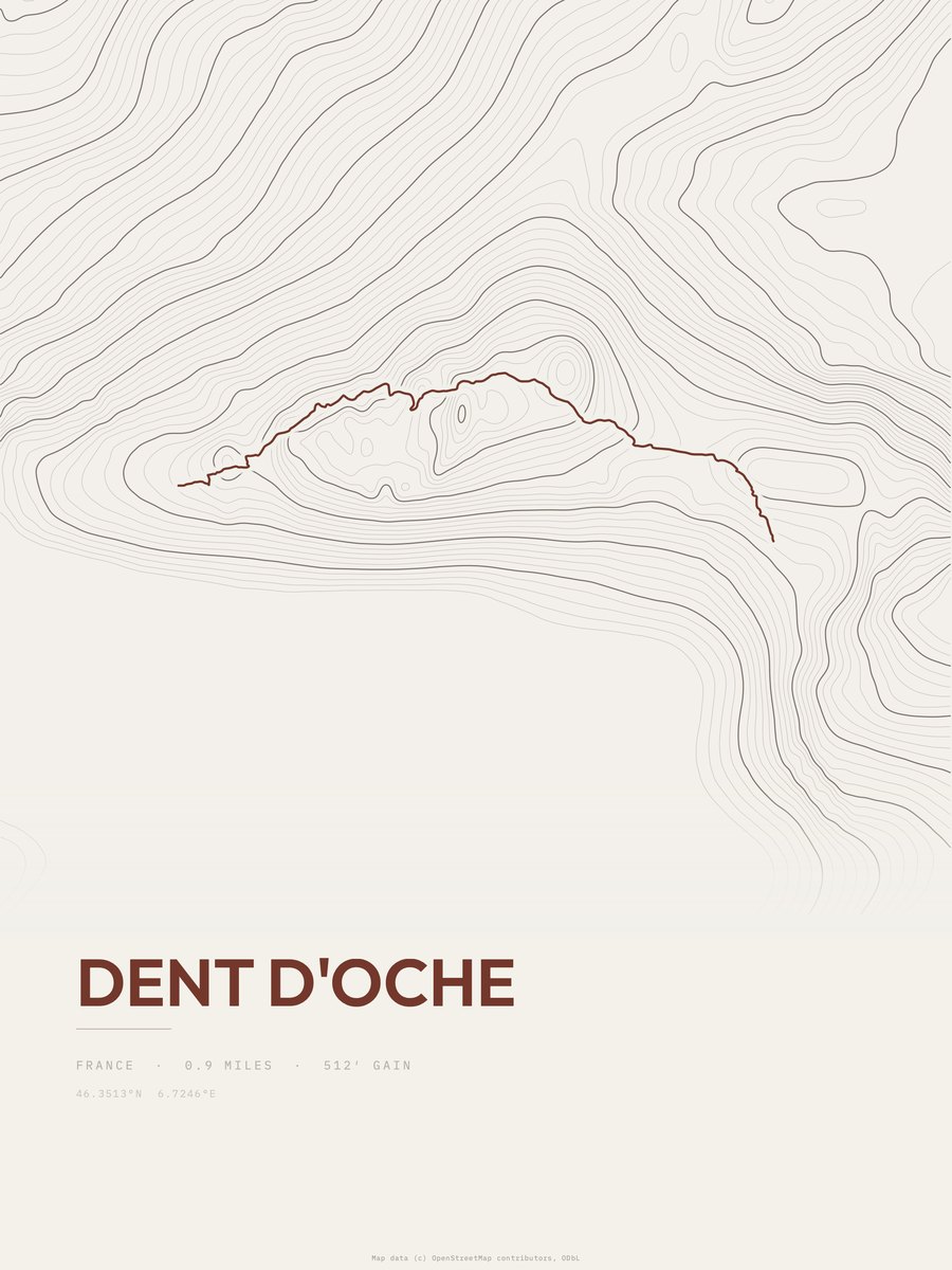 Dent d'Oche Topographic print