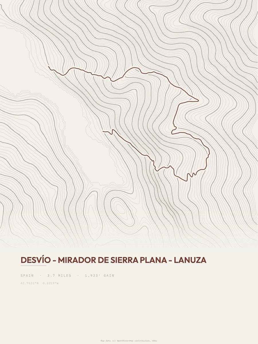 Mirador de Sierra Plana Topographic print