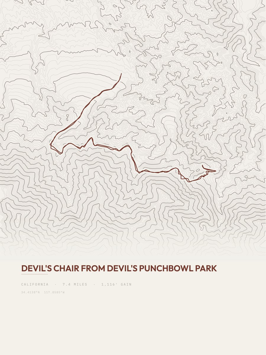 Devil's Chair Topographic print
