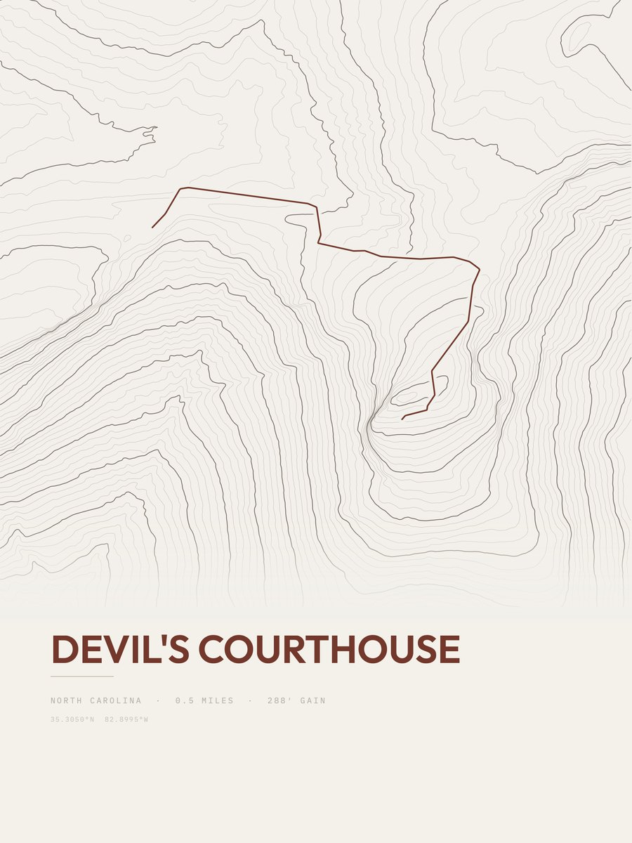 Devil's Courthouse Topographic print