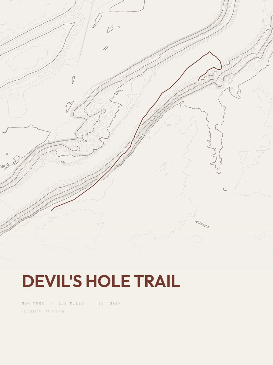 Devil's Hole Trail topographic trail print