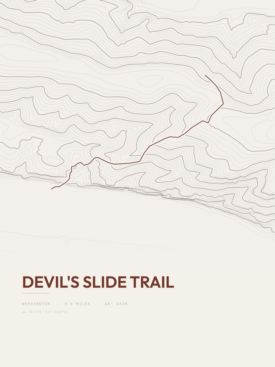 Devil's Slide Trail Topographic print