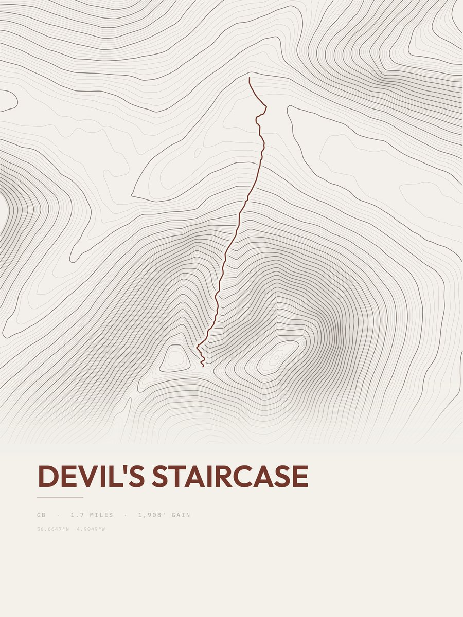 Devil's Staircase Topographic print