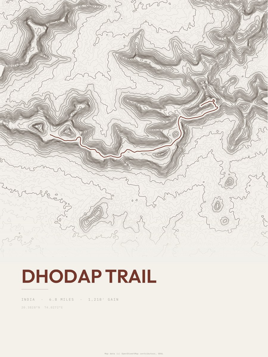 Dhodap trail Topographic print