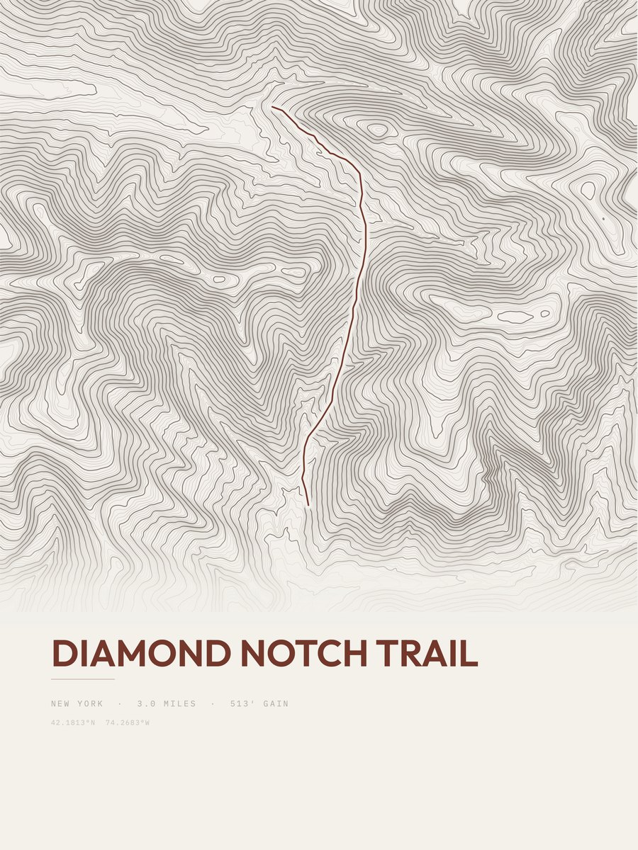 Diamond Notch Trail Topographic print