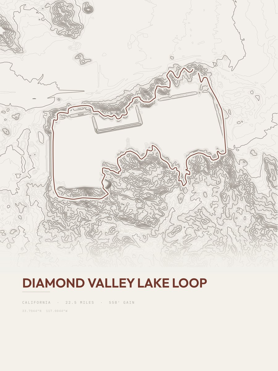 Diamond Valley Lake Loop Topographic print