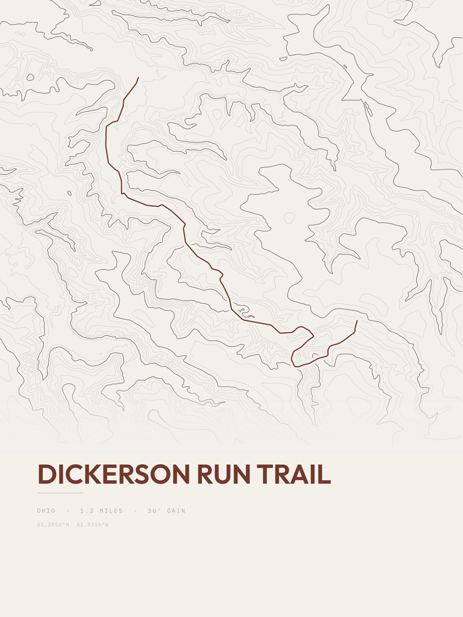 Dickerson Run Trail topographic trail print