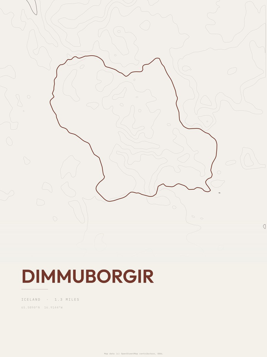Dimmuborgir topographic trail print