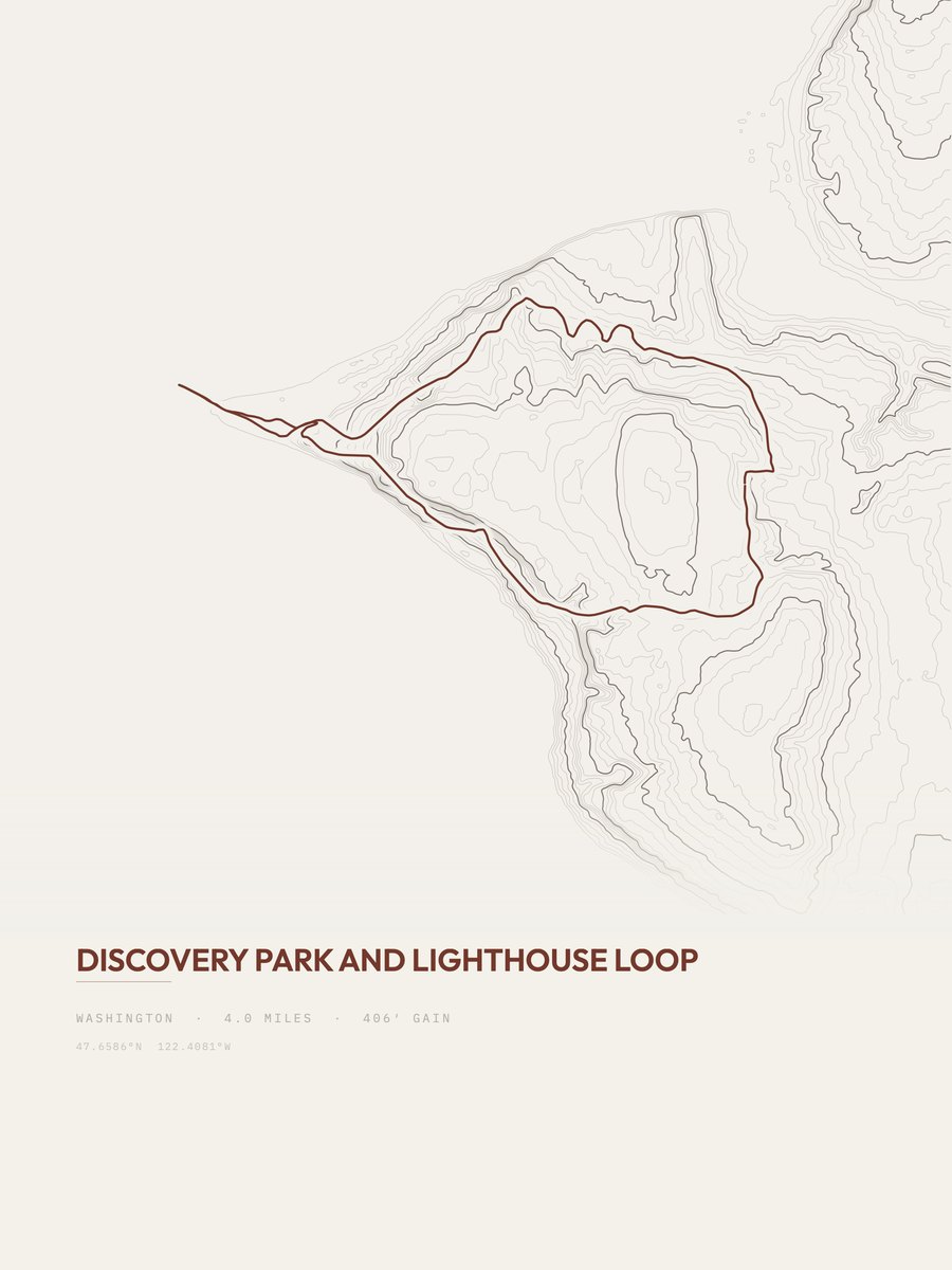 Discovery Park Topographic print
