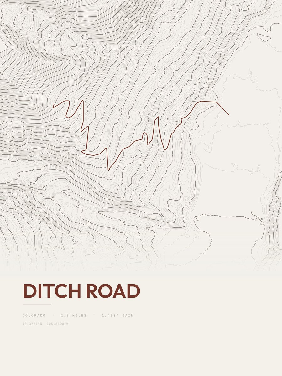 Ditch Road Topographic print