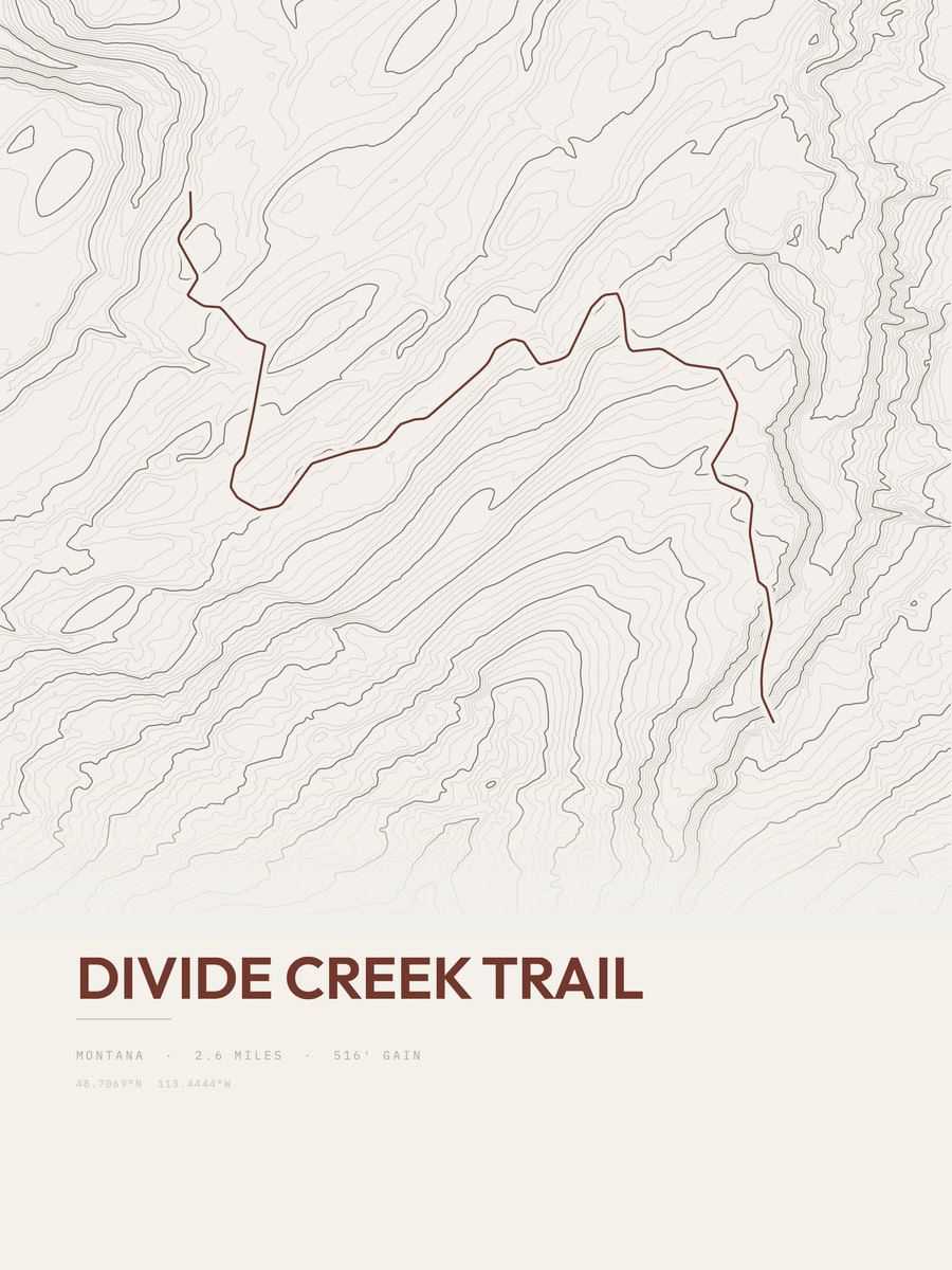 Divide Creek Trail Topographic print