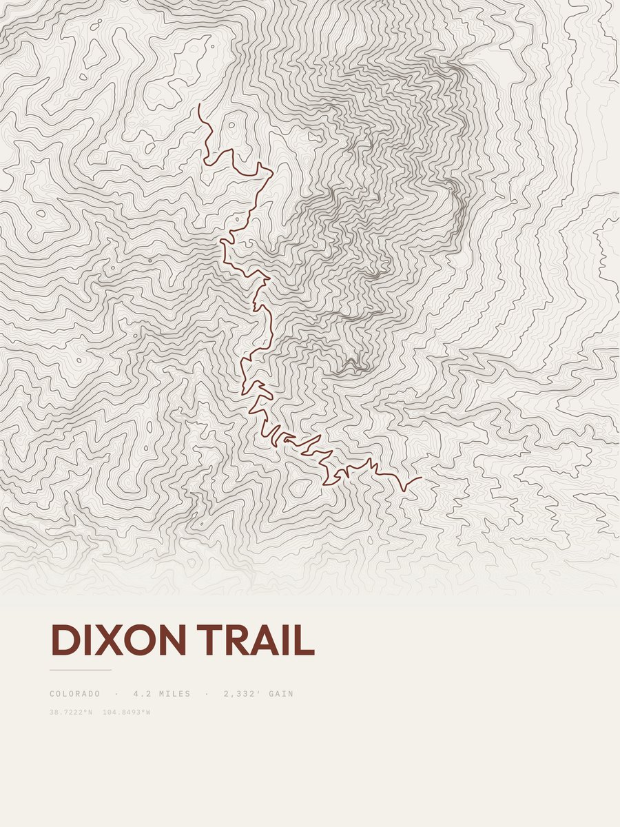 Dixon Trail Topographic print