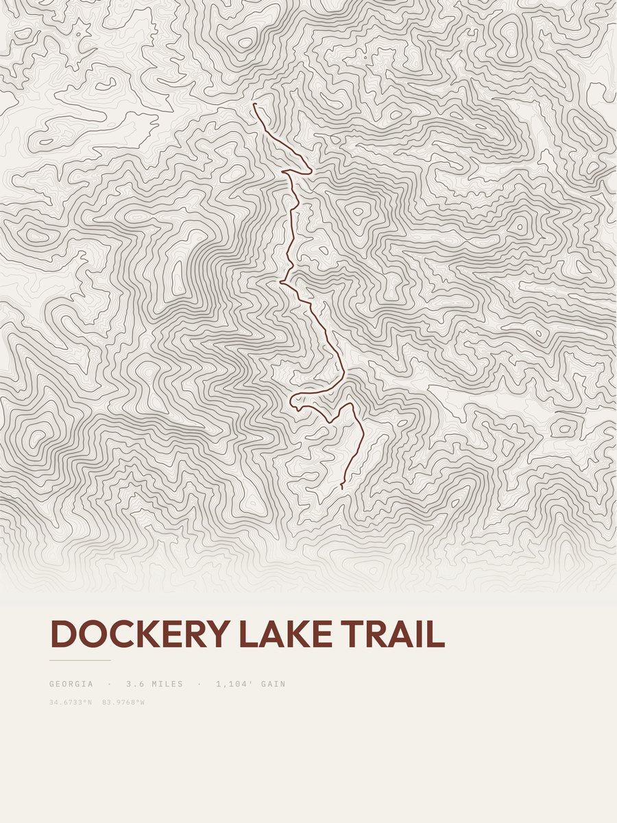 Dockery Lake Trail Topographic print